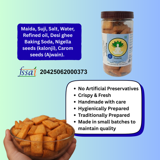 Classic crunch Mathri | Crispy Hand-made  Indian Snack